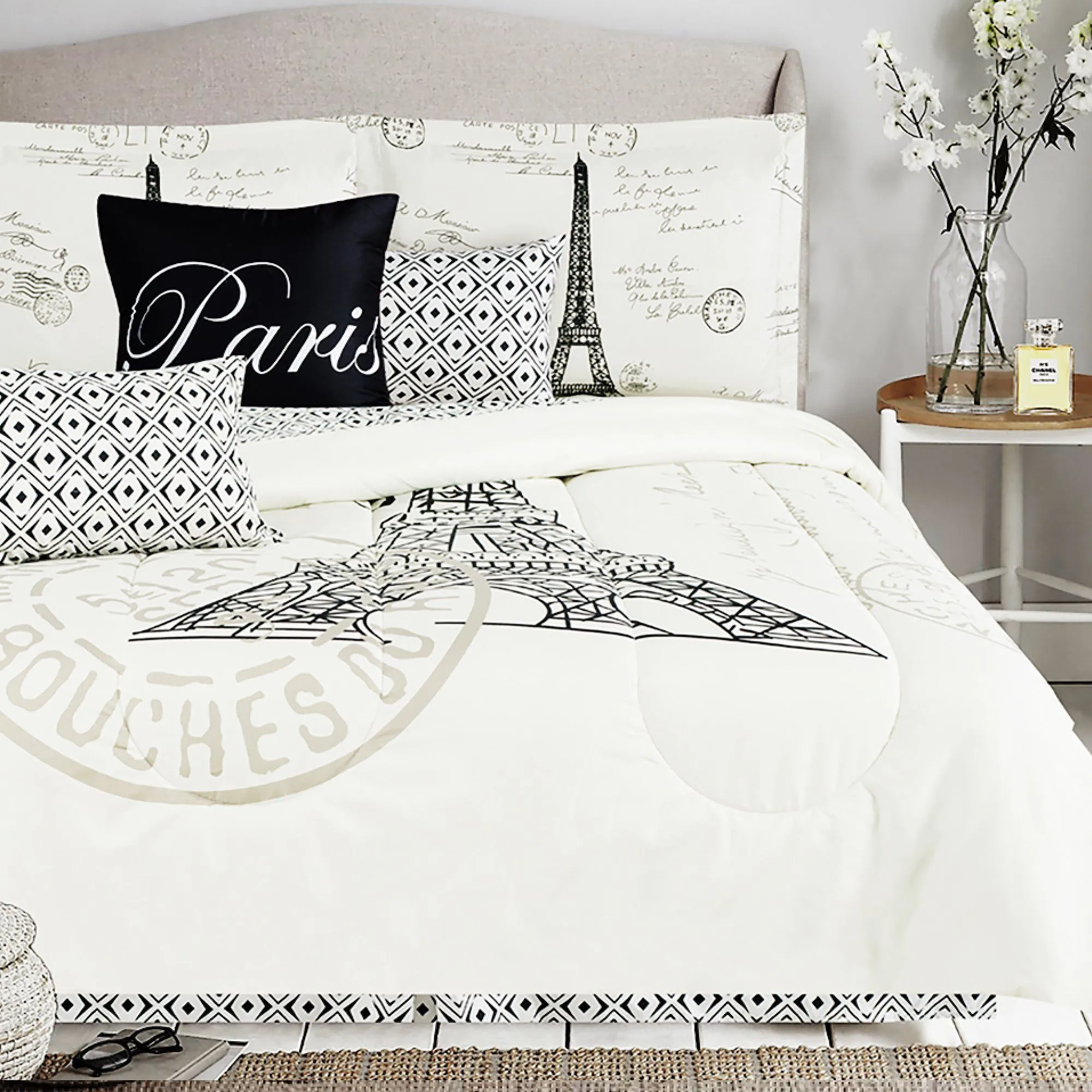 Paris - 7 Piece Comforter Set - assorted prints