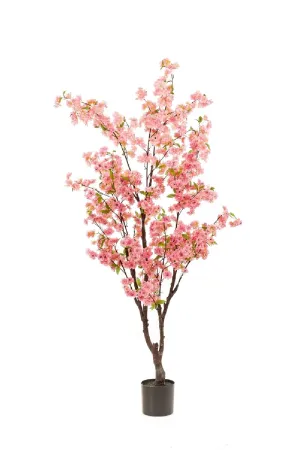 Pink Flowering Faux Trees (2) M | Emerald Cherry Blossom