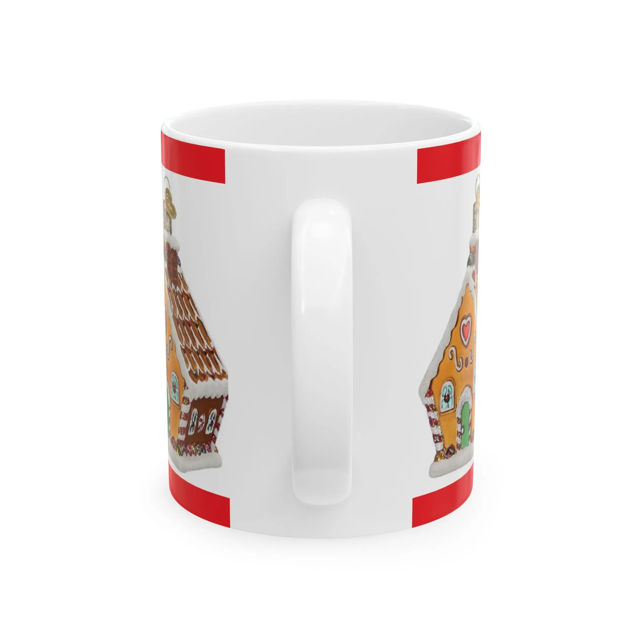 Princess Grace Gingerbread House Ceramic Mug - Holiday Coffee Cup (11oz, 15oz)