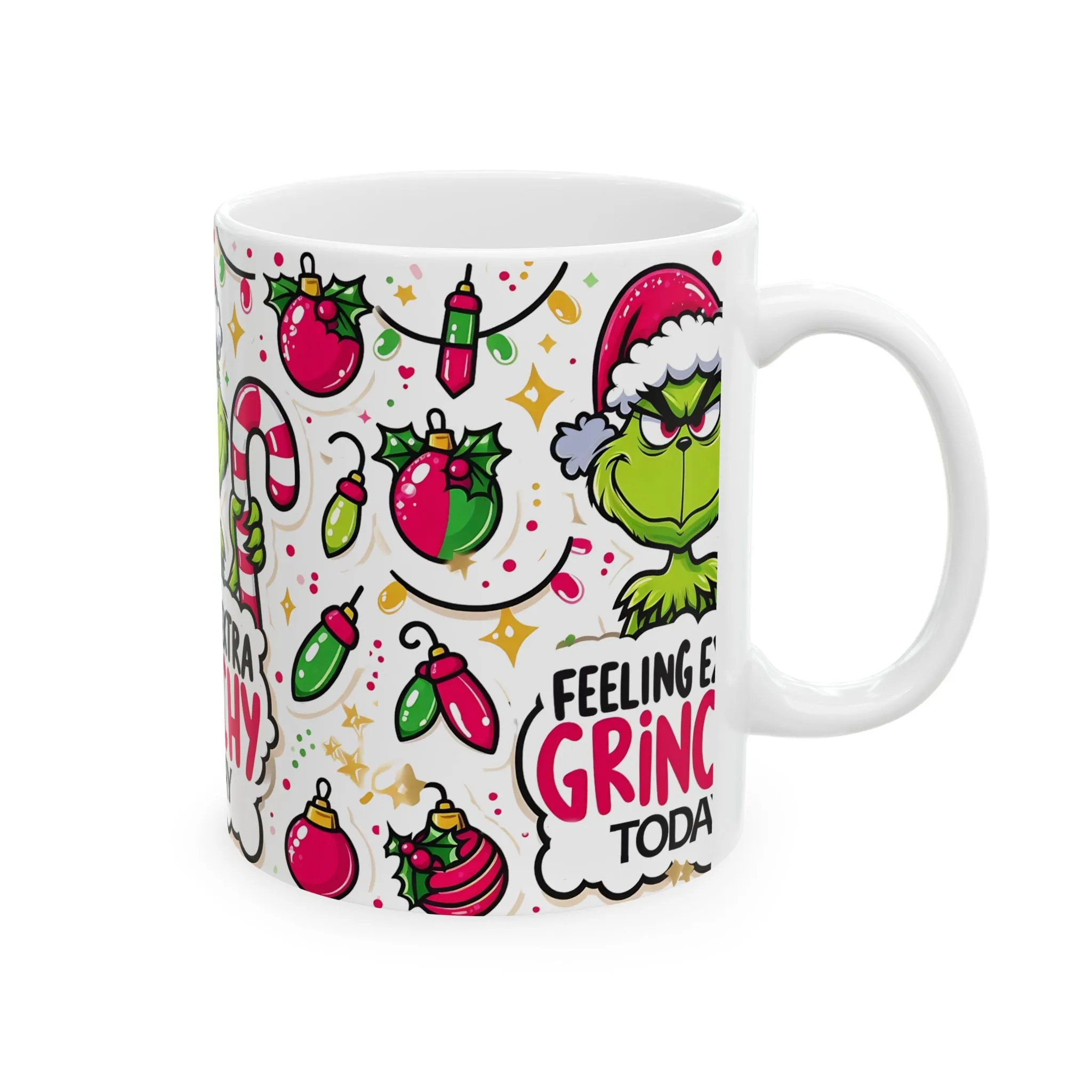 Princess Grace Grinchy Holiday Ceramic Mug - Perfect for Christmas Cheer