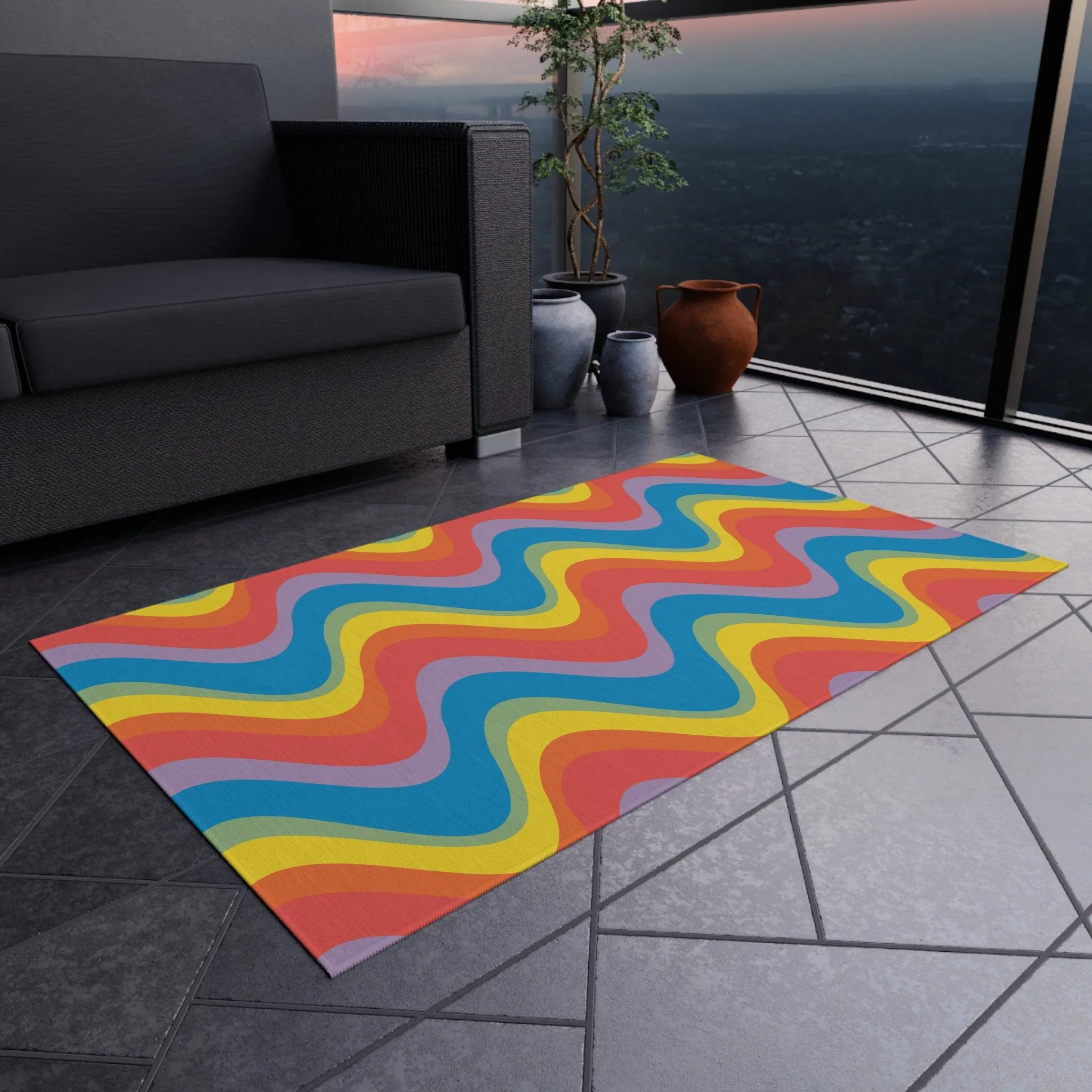 Retro Rainbow Rug