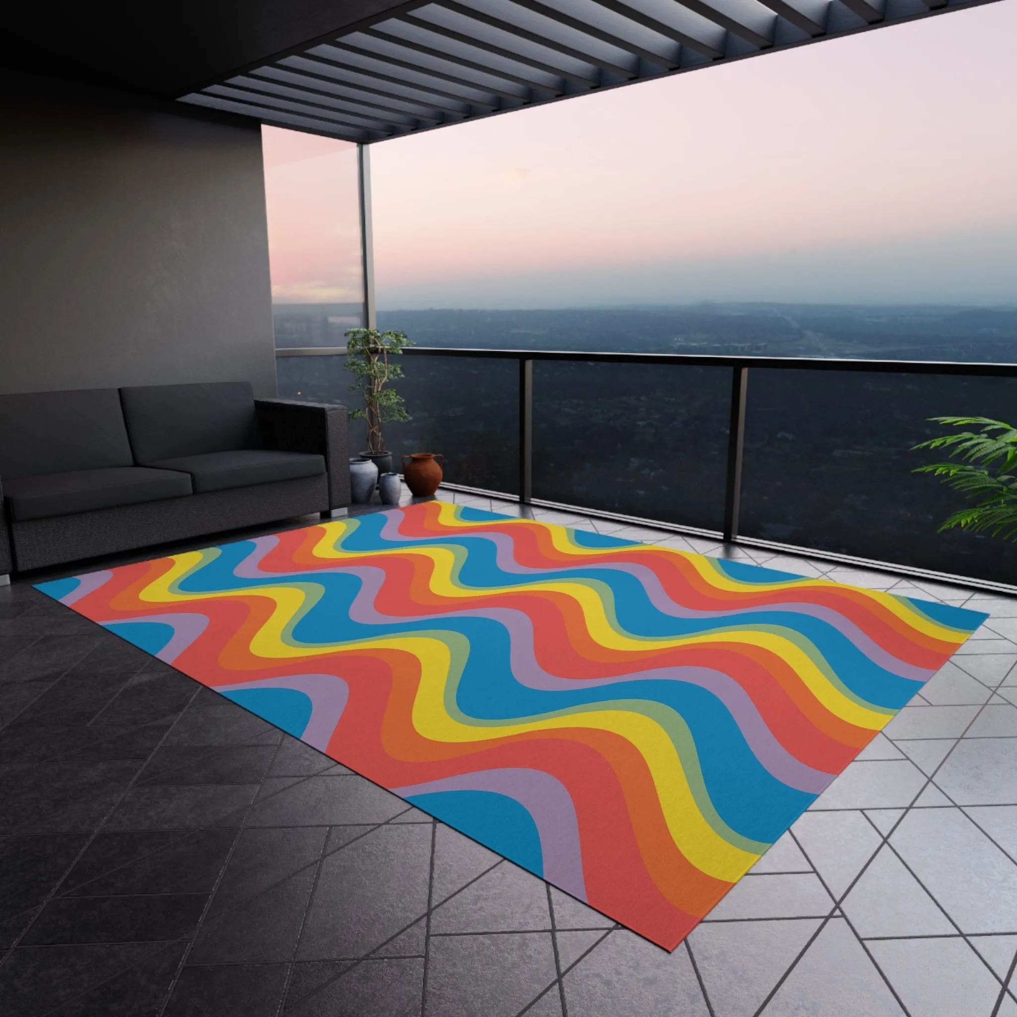 Retro Rainbow Rug