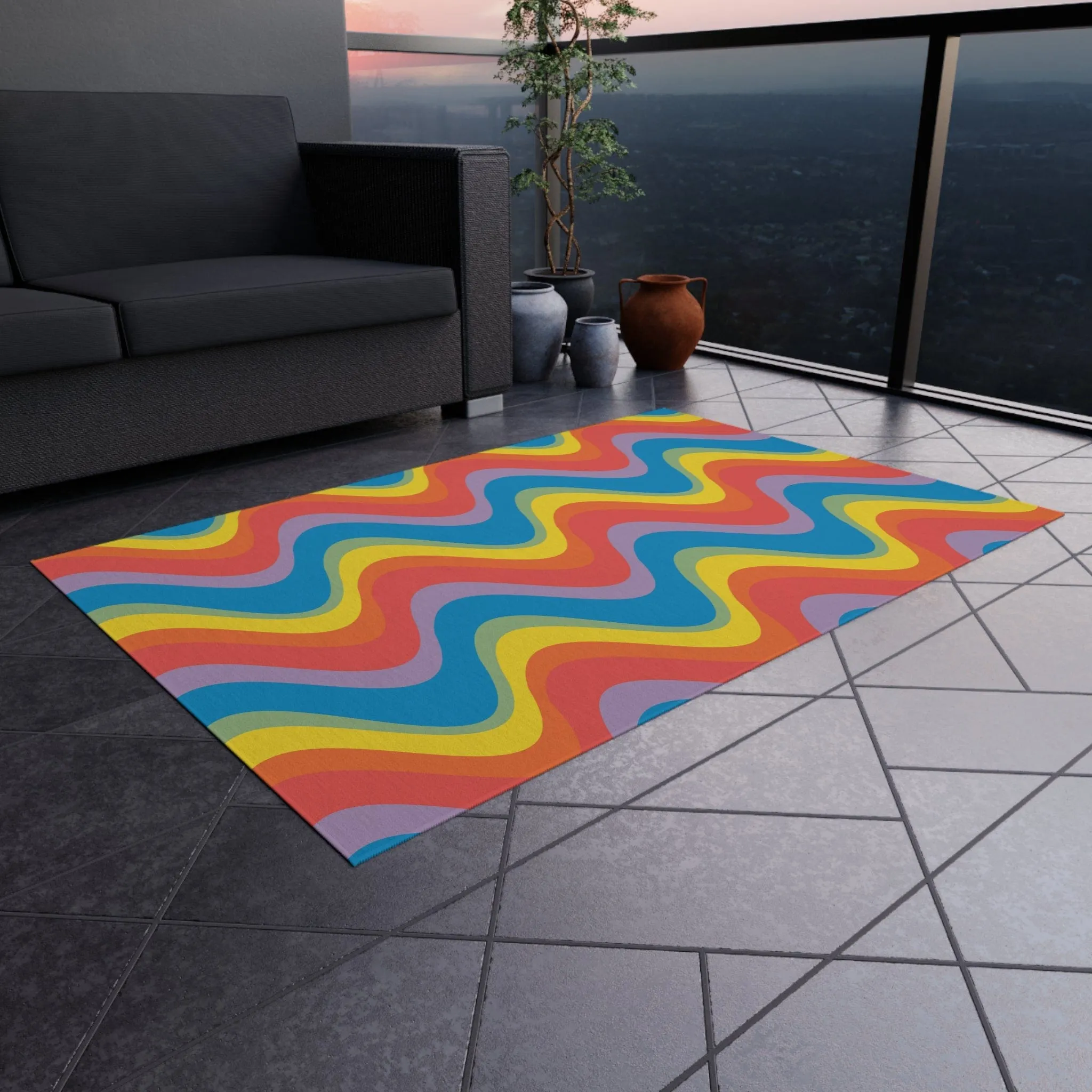 Retro Rainbow Rug