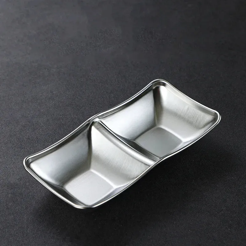 Stainless Steel Seasoning Dish Hot Pot Dipping Bowl Condiment Tray