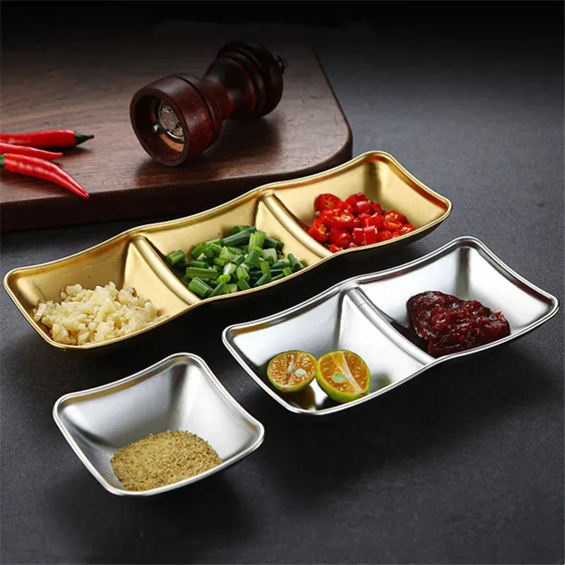 Stainless Steel Seasoning Dish Hot Pot Dipping Bowl Condiment Tray