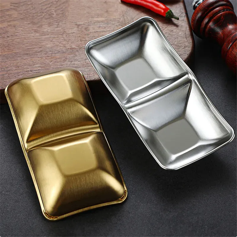 Stainless Steel Seasoning Dish Hot Pot Dipping Bowl Condiment Tray