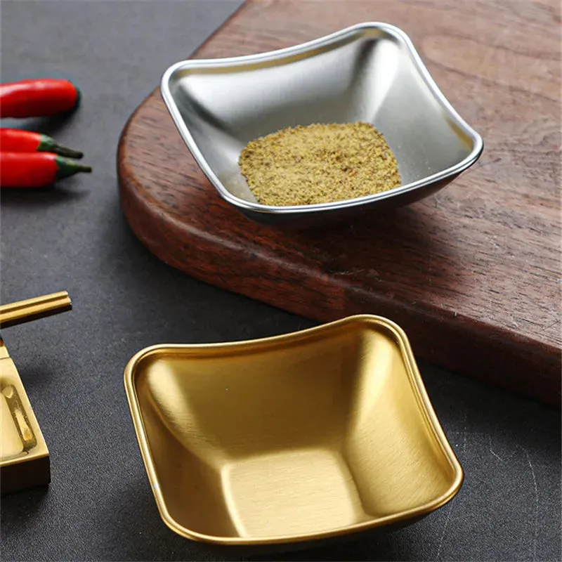 Stainless Steel Seasoning Dish Hot Pot Dipping Bowl Condiment Tray