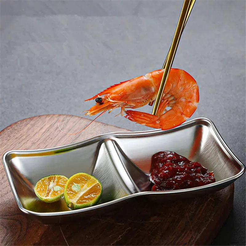 Stainless Steel Seasoning Dish Hot Pot Dipping Bowl Condiment Tray