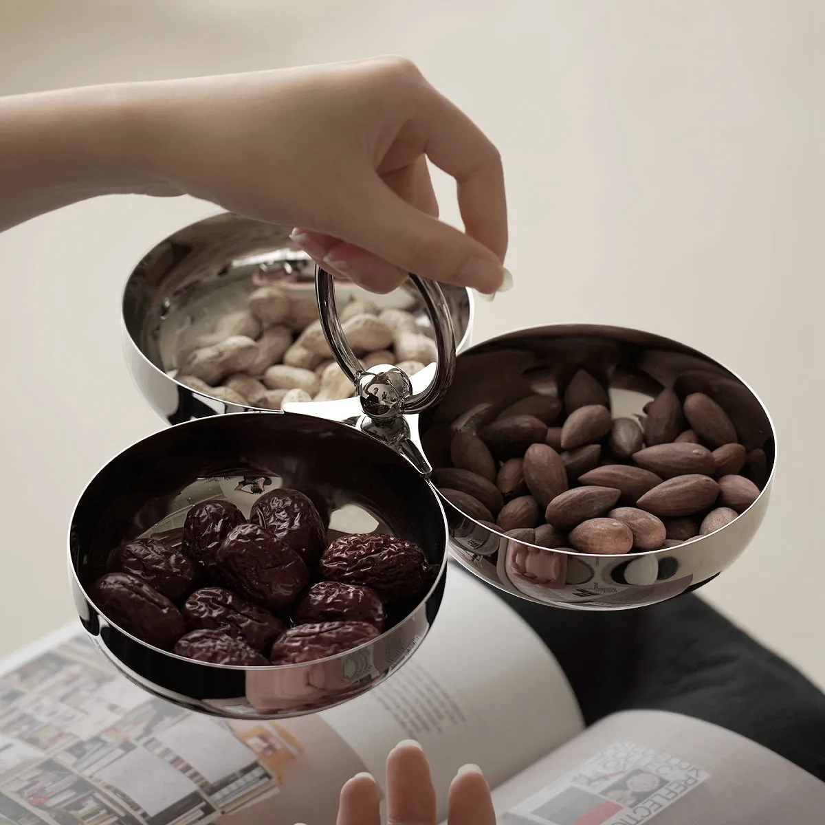 Three-Compartment Serving Tray