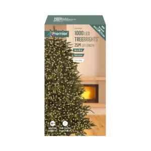 Treebright 1000 LED Christmas Tree Lights With Timer - 25m - Warm White