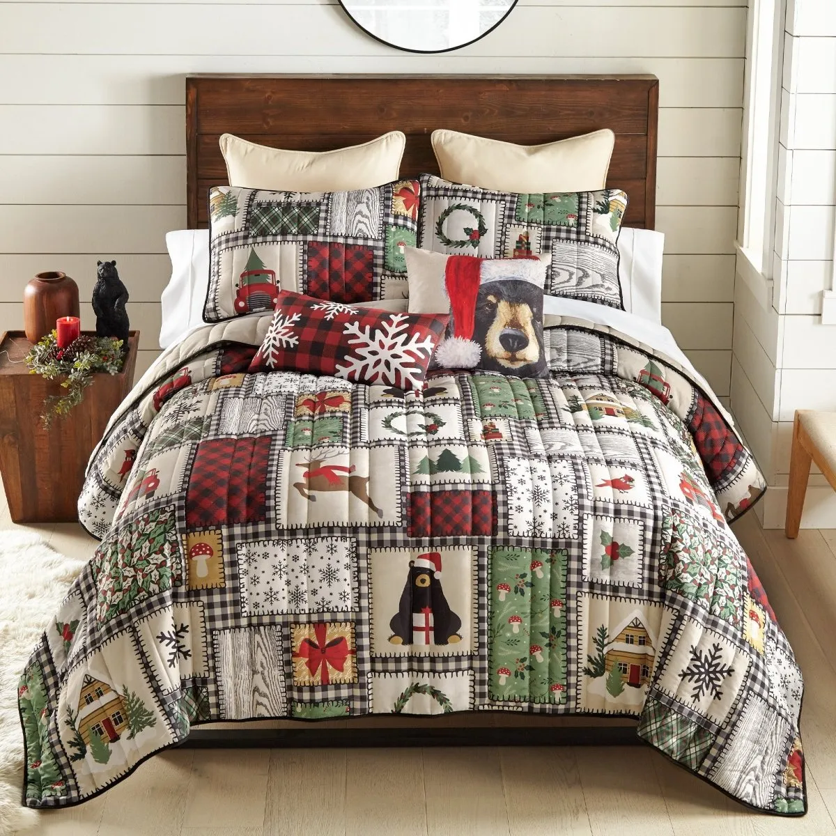 Winter Cottage Quilt Set - Queen