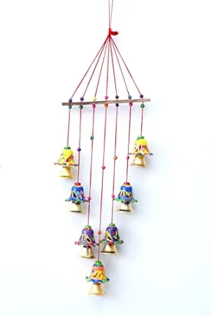 Wooden Rajasthani Based Handmade Wind Chime with Bells for Home|| Handicraft Wind Chimes for Office/Garden (Well)